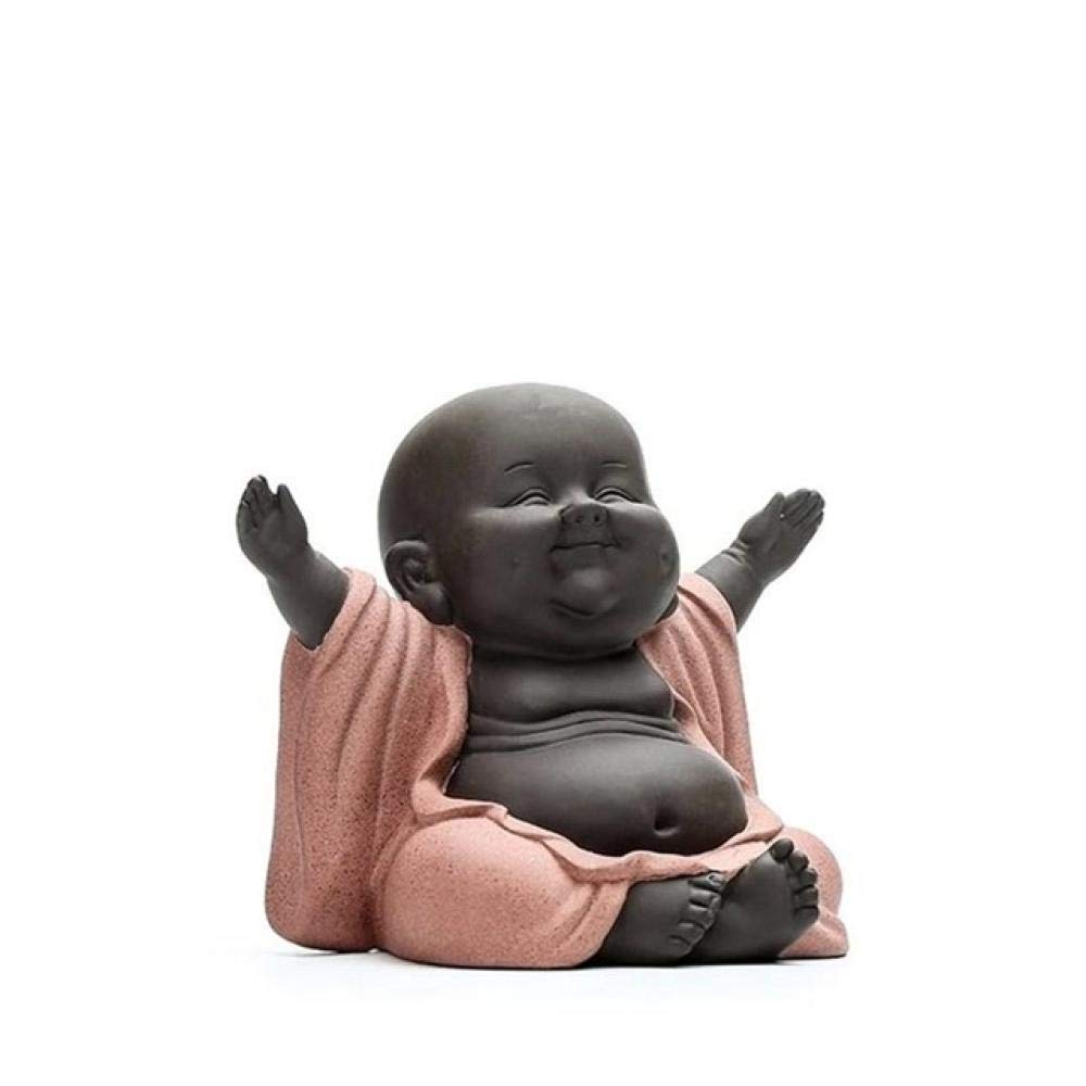 弥勒　猿　陶芸　仏像　中国美術　工芸品 Amazon｜彫刻紫粘土仏弥勒ミニチュアデスクトップ陶器スマイル