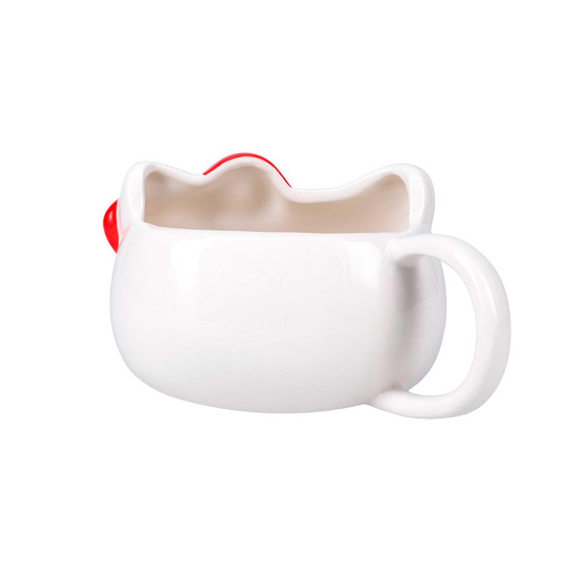 Paladone Hello Kitty Official Licensed Ceramic Amine Cartoon Cat Shaped Mug with Classic Red Bow - Image 3