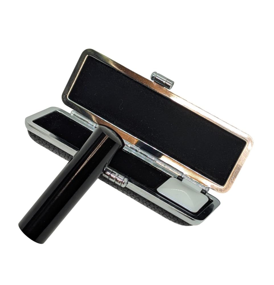 Black Buffalo Seal, Premium Cowhide Leather Stamp Case Included, Choice of Size 10.5, 12, 13.5, 15, 16.5, 18.0 mm (Black Velour Case Inside) : Office Products