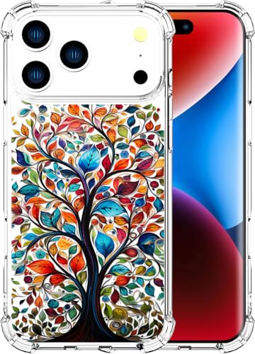 ENDIY for iPhone 17 Pro Case - Clear Tree Leaves