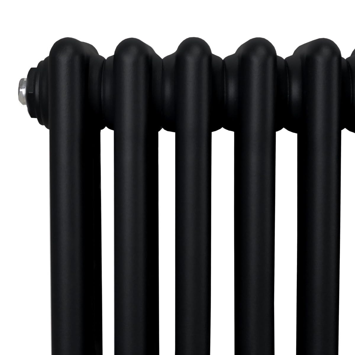 Radiador Tradicional Horizontal de 3 Columnas 600mm x 832mm | Negro Mate | Acero | Montado en pared | Kit de fijación y soportes + Cepillo de limpieza GRATIS | Calefacción estufa calefactor