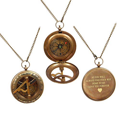 Engraved-Sundial-compass-with-leather-case-Traveler-Gift-Inspirational-Gift-Adventurer-gift-Wedding-gift-Baptism-gift-Gift-for-him-Love-You-Forever