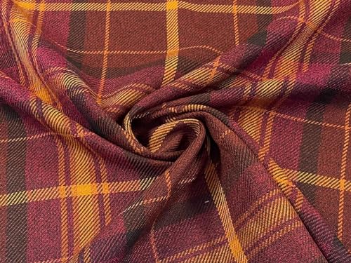 Tissu imitation laine à carreaux Grampian coupon 5m pour manteau