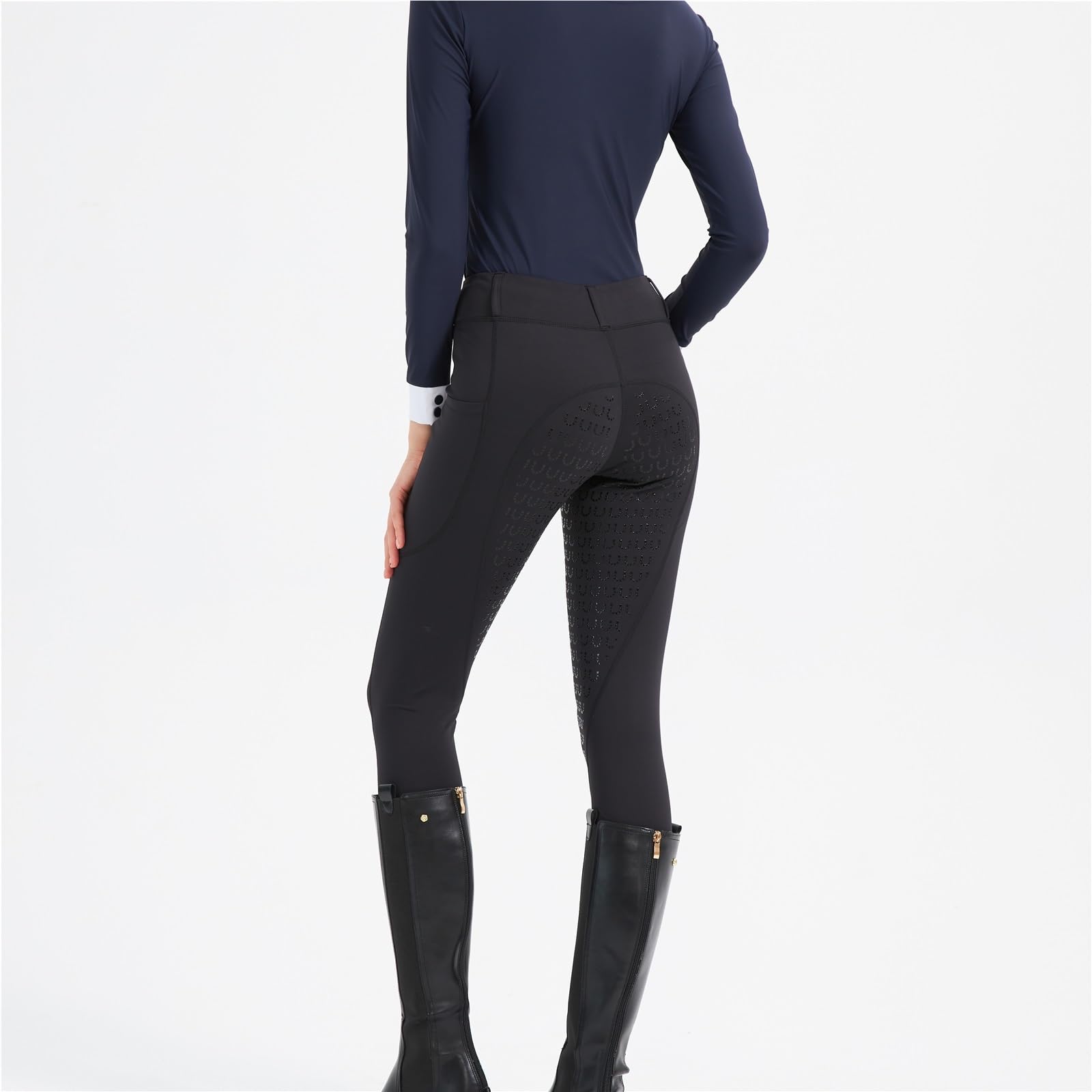 Leggings da Equitazione Pantaloni da Equitazione Primaverili ed Estivi Donna, in Maglia, Elasticizzati, Aderenti, in Silicone, Traspiranti