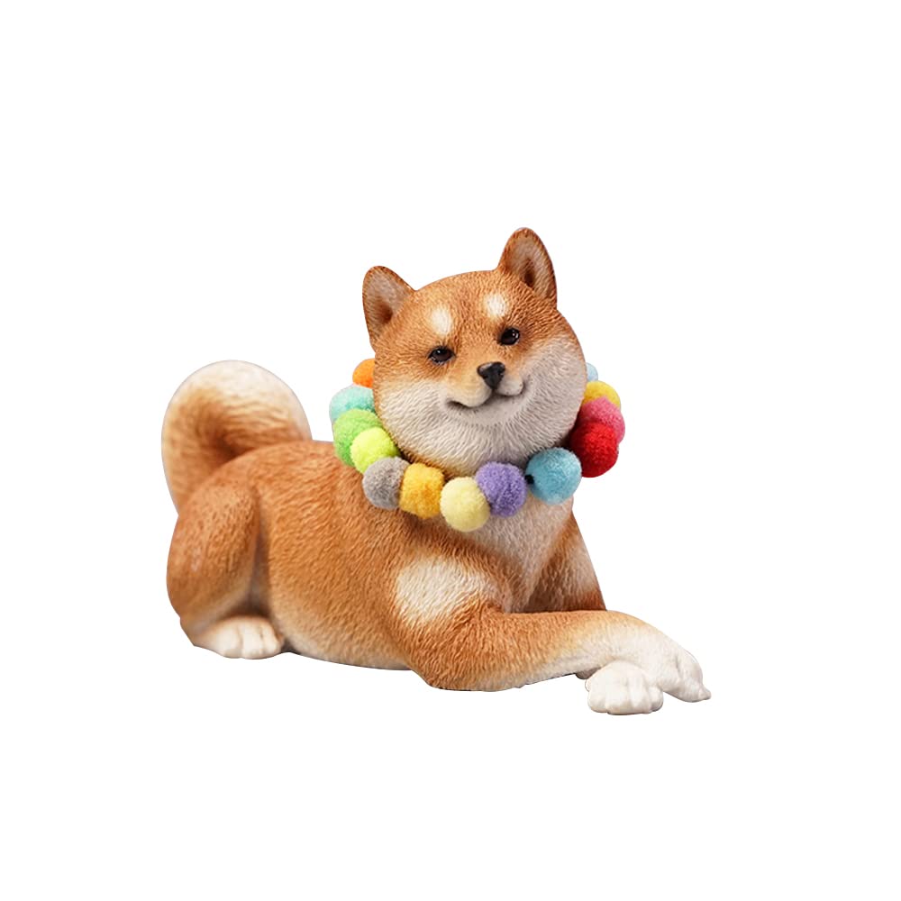 Statue de chien lying Shiba Inu decor salon et bureau