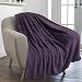 PAVILIA Plush Sherpa Throw Blanket for Couch, Sofa | Fluffy Solid Purple Fleece Throw | Soft, Warm, Fuzzy, Cozy, Lightweight Microfiber | 50’’ x 60’’
