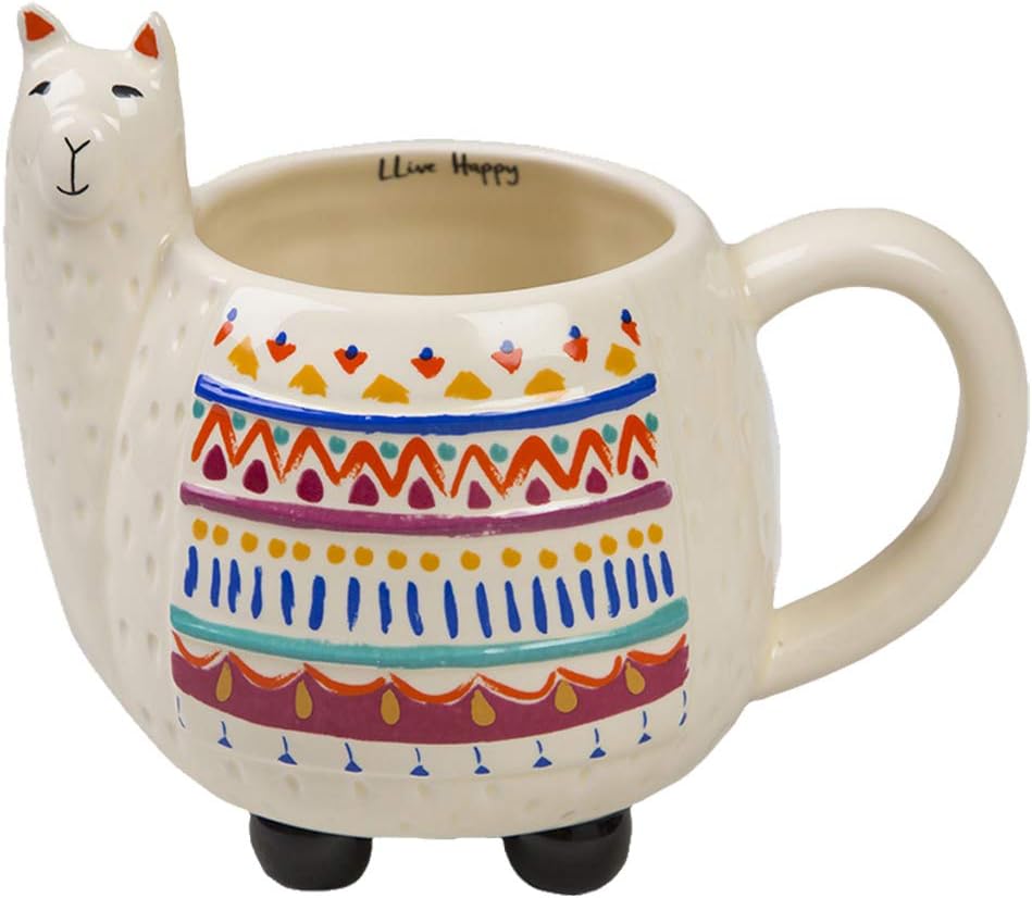 Best Cyber Monday 🔥 Natural Life Llama Mug - 16 oz, Fun, Cute, 3D Ceramic Llama Mug With Handle for Coffee, Tea, Gifts, Decor