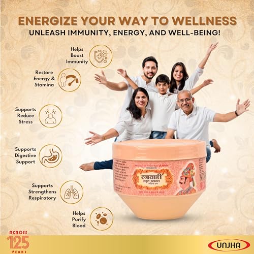 Image of Shree Unjha Pharmacy Rajwadi Chyawanprash - Helps Build Energy, Strength & Stamina|Enriched With Sona Chandi Bhasma|425G