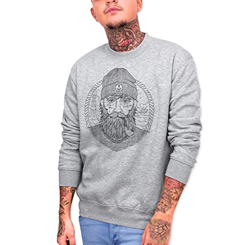 VIENTO Real Captain Herren Sweatshirt (Grau, XL)