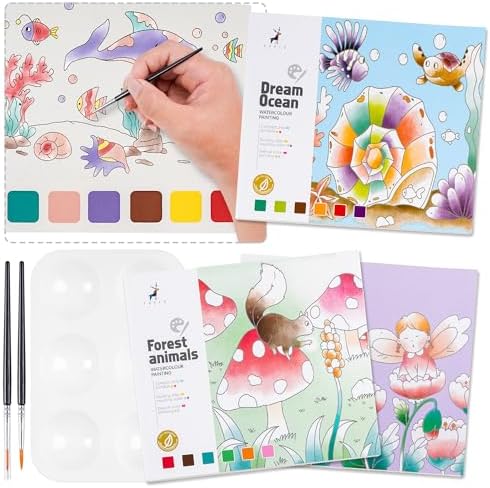 Amazon.com: 3 Pcs Pocket Watercolor Paint Book Set, Watercolor Painting ...