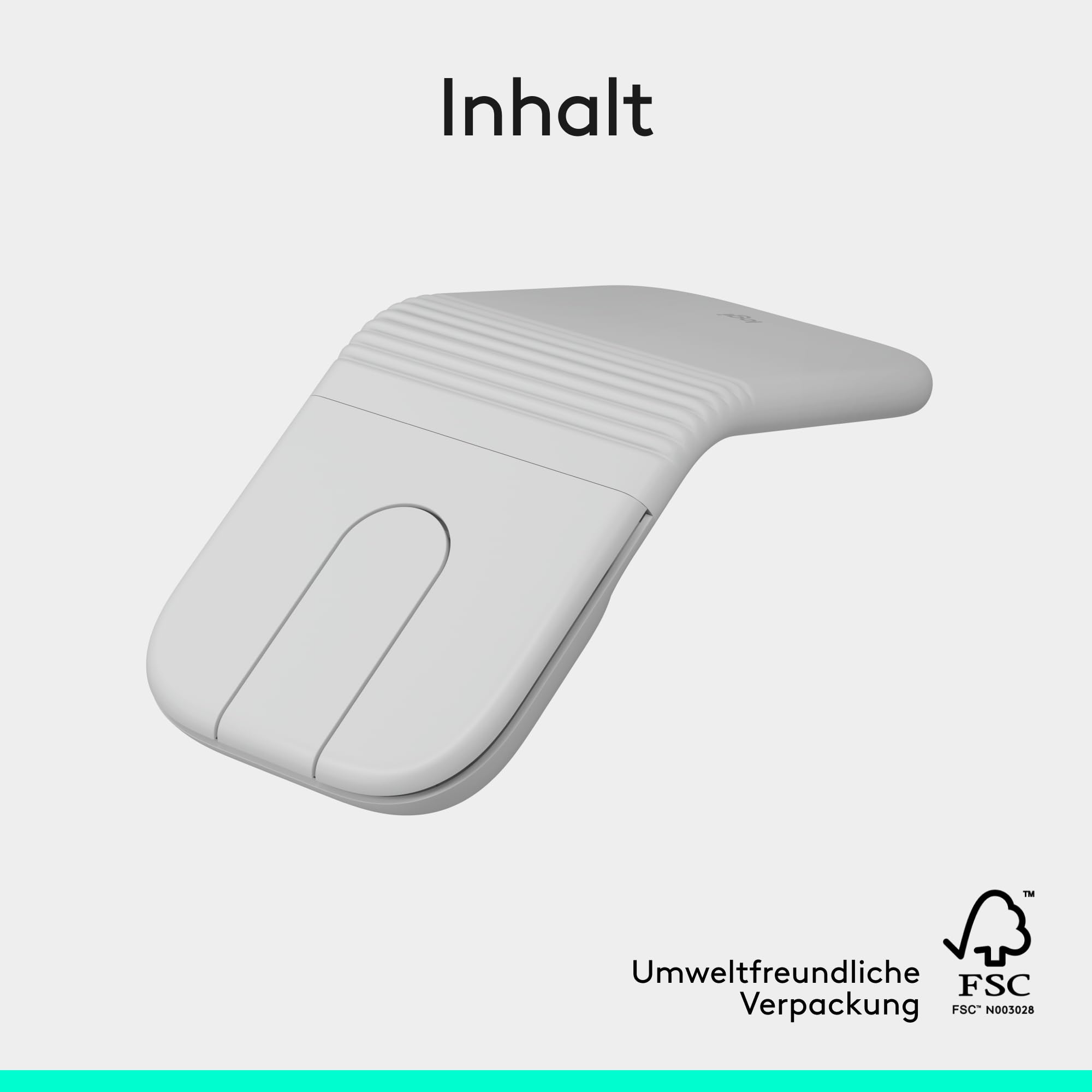 Logitech Mobi Fold, ultramobile Maus für unterwegs, klein und leicht, Touch-Scroll, leise Klicks, 4K DPI, Bluetooth, für Windows-PC, Mac, Chromebook, Android, iPad - Weiß