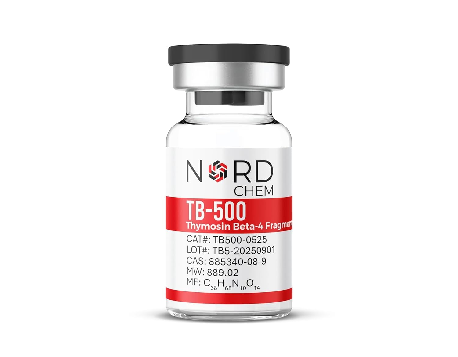 TB-500 Thymosin Beta-4 Fragmento, 5 mg Liofilizado en Vial, CAT# TB500-0525, PM 889,02