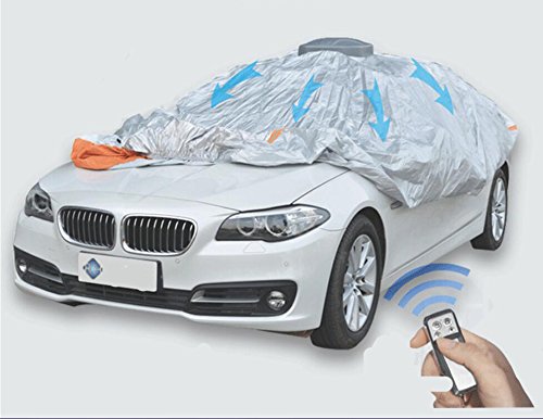 QXXZ Remote Control Automatic Retractable Car Cover With A Key To Receive Voice Broadcast, Dustproof Anti-Theft UV Protection Rainproof Sunscreen
