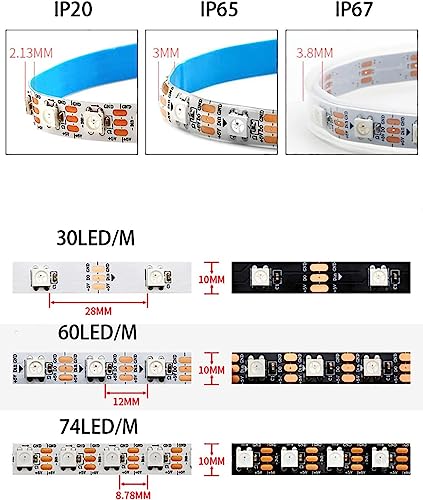 Tira LED Digital WS2812B RGB Flexible 5V 5m 96LED/m miniatura 5