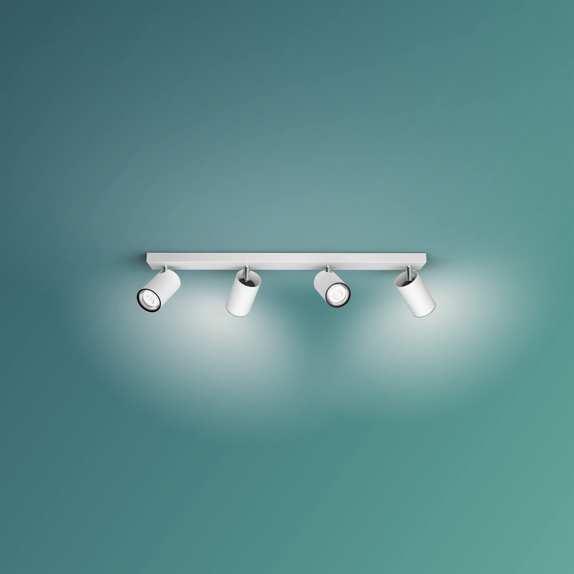 PHILIPS, Barra de iluminación Kosipo con 4 Focos para bombilla GU10, Blanco