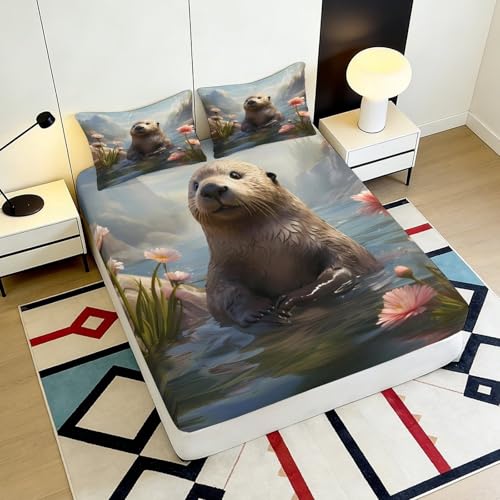 Housse de matelas loutre 3D microfibre de qualité supérieure 200x200 - 6