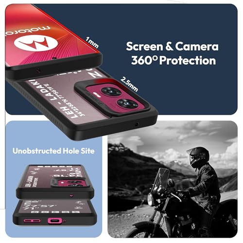 Image of KAPAVER GPS Edition Back Cover Case Compatible for Motorola Edge 50 Fusion /Motorola G85 5G / Motorola G96 5G(PC + TPU) (Leh-Ladakh-Black)