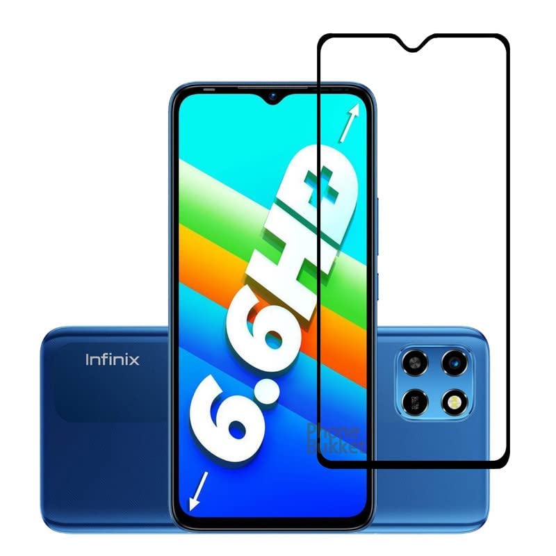 Bai and kaka 9H HD Quality Screen Guard Flexible Tempered Glass Screen Protector For Infinix Smart 6 HD -Black Edges (Full Screen Coverage)