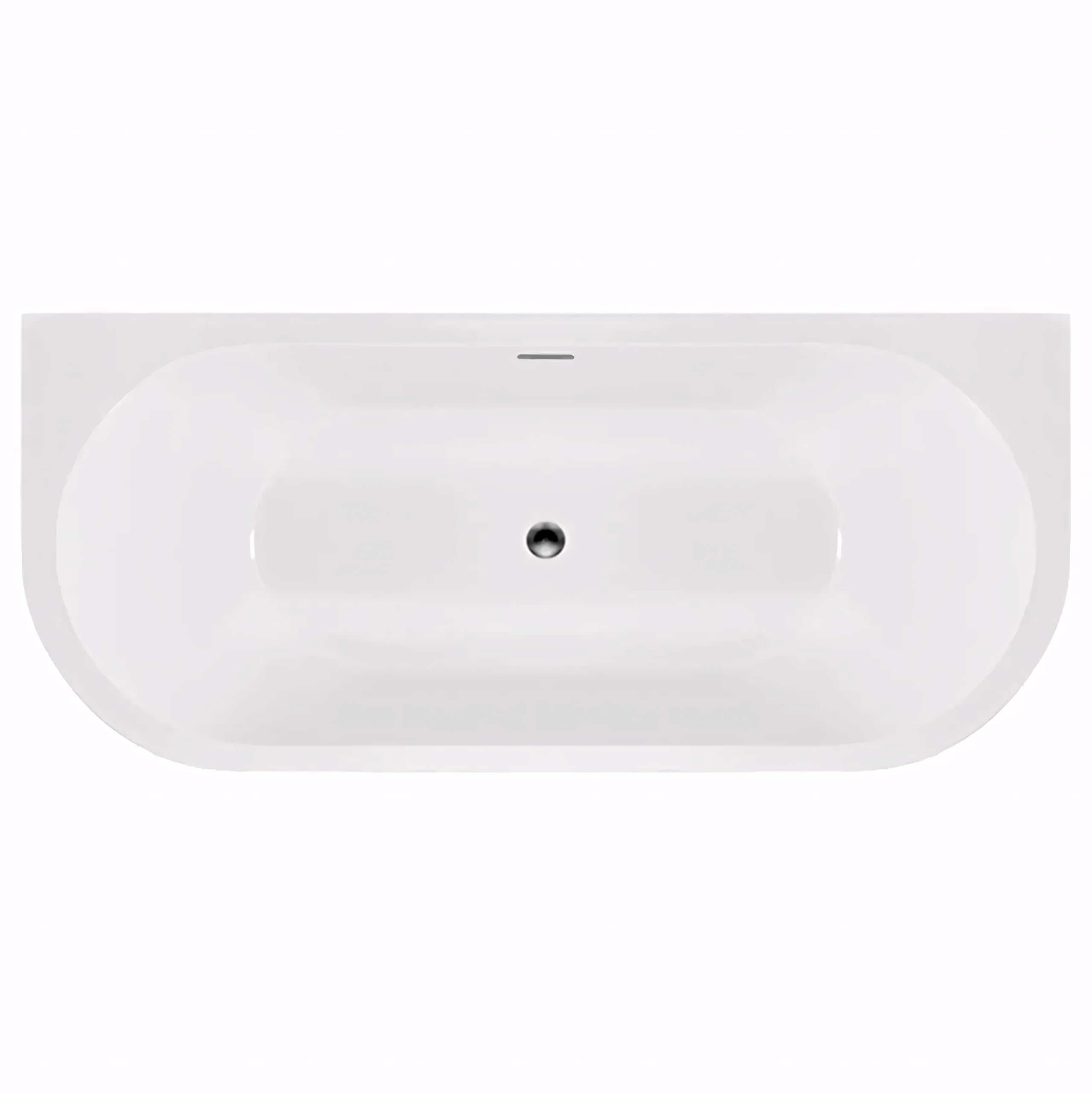 Rea Bañera adosada a la pared Capri 150Cm White, Comodidad clásica con instalación práctica - 150X75X58CM