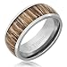 Cavalier Jewelers 8MM Men's Titanium Ring Wedding Band with Real Wood Inlay