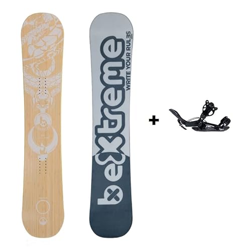 BEXTREME Tavola Snowboard Vocatus 151 cm con fissaggi SP Private Snow Freeride Freestyle Camber Piatto All Mountain Style Ecologico Bambu e Legno per Uomo e Donna (Fissaggi SP Private M)