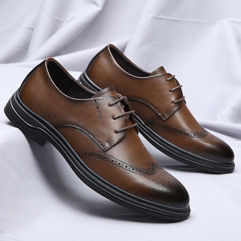 Mens Comfortable Dress Shoes Classic Lace-up Formal Tuxedo Shoes Men's Dress Shoes Casual Oxford Shoes Business Formal Shoes Anti-Slip Low Top Non Slip Prom3
