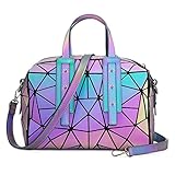 boston bag gucci price  LOVEVOOK Geometrische Handtasche Damen, Leuchtende Top-Griff Tasche, Luminous Boston-Tasche Holographic Schultertasche, PU Leder
