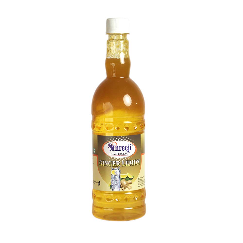 Shreeji Ginger Lemon Syrup Mix with Water for Making Juice Pet Bottle, Syrup, 750 Ml