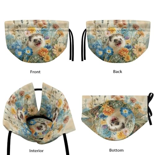 Image of Tea Cosy for Teapot Insulated Hedgehog Flower Print Tea Pot Cozy Cover Portable Insulated Teapot Dust Cover with Drawstring, Brown