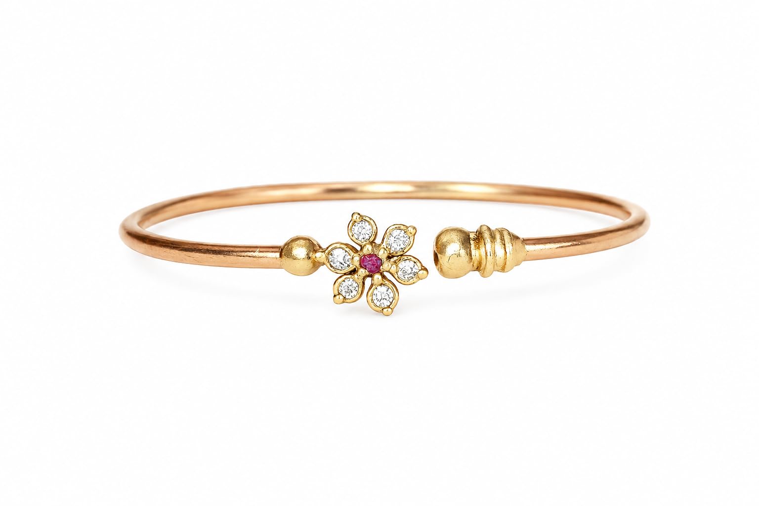 Traditional Pure Impon Panchaloha Adjustable Floral Kada Bracelet for Women|Bangles for women.-image-37