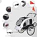 GOWE Aosom Dog Bike Trailer 2-in-1 Pet Stroller with Canopy and Storage Pockets, White