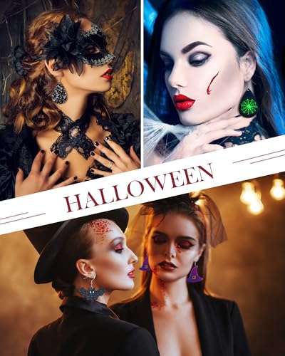 25 Pairs Halloween Faux Leather Earrings Teardrop Drop Dangle Earrings Jewelry Gift for Women Costume Party Decoration Supplies4