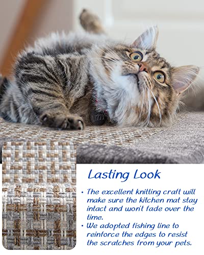 Montvoo Kitchen Rugs And Mats For Floor, Washable Non-Skid Runner Rug, Absorbent Twill Standing Mat For Sink, Gray #TOP3