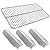 Set of Porcelain Steel Cooking Grid and Three Stainless Steel Replacement Heat Plates for Charbroil Classic 360 3 Burner, G215-0203-W, G305-0006-W1, 463742418 Charbroil Classic 3 burner
