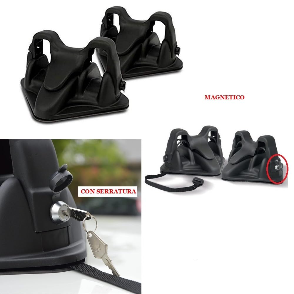 COMPATIBILE CON MINI Countryman (F60) 5P da anno 17 in poi Raised PORTASCI MAGNETICO PER 2 PAIA DI SCI CON SERRATURA PORTA SCI CON CALAMITA PER TETTO AUTO NON IN VETRO OMOLOGATO NERO