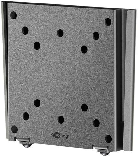goobay TV-Wandhalterung Wohnmobil 13–27 Zoll, starr, ultraflach 15 mm, VESA 100x100, bis 30 kg, mit Verriegelung – Basic Fixed S – 74414