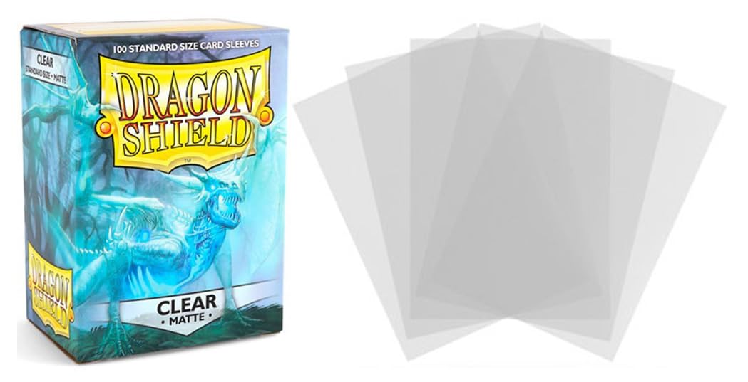 Dragon Shield Matte, Clear Card Foil Card Sleeves - for Trading Cards such as Pokemon Magic - Standard Size