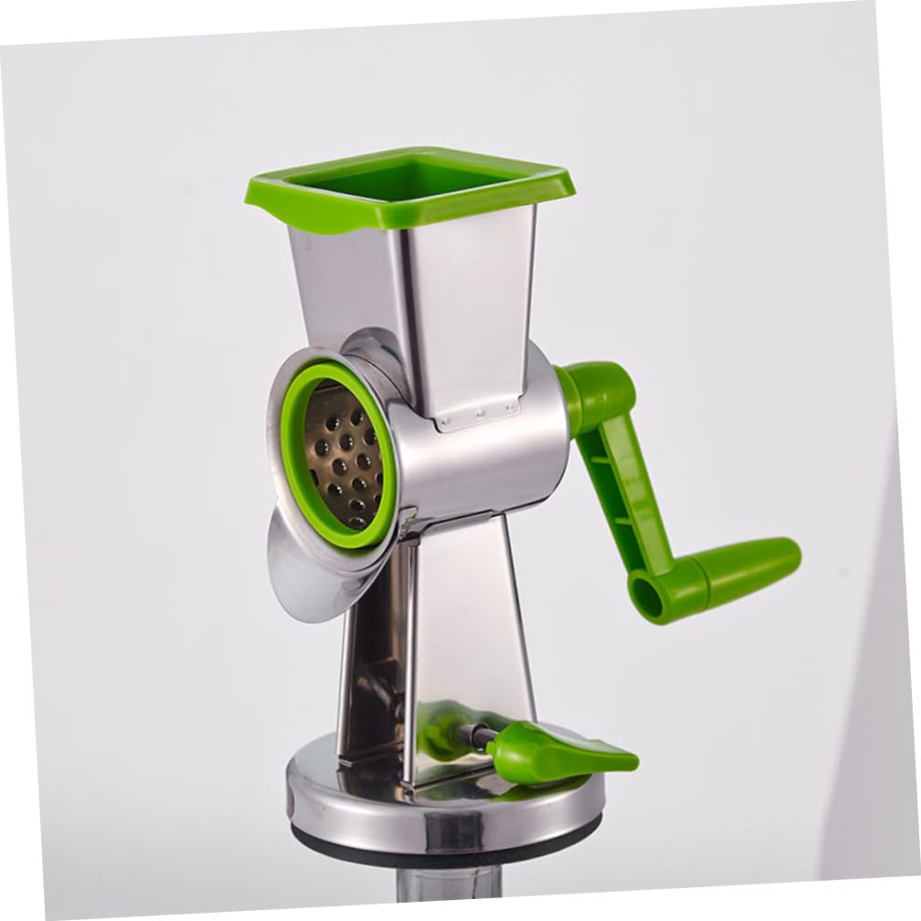 Zerodeko Trancheuse Rotative pour Fromage et Légumes Râpe Manuelle avec Tambours Acier Inoxydable Facile à Utiliser Nettoyer