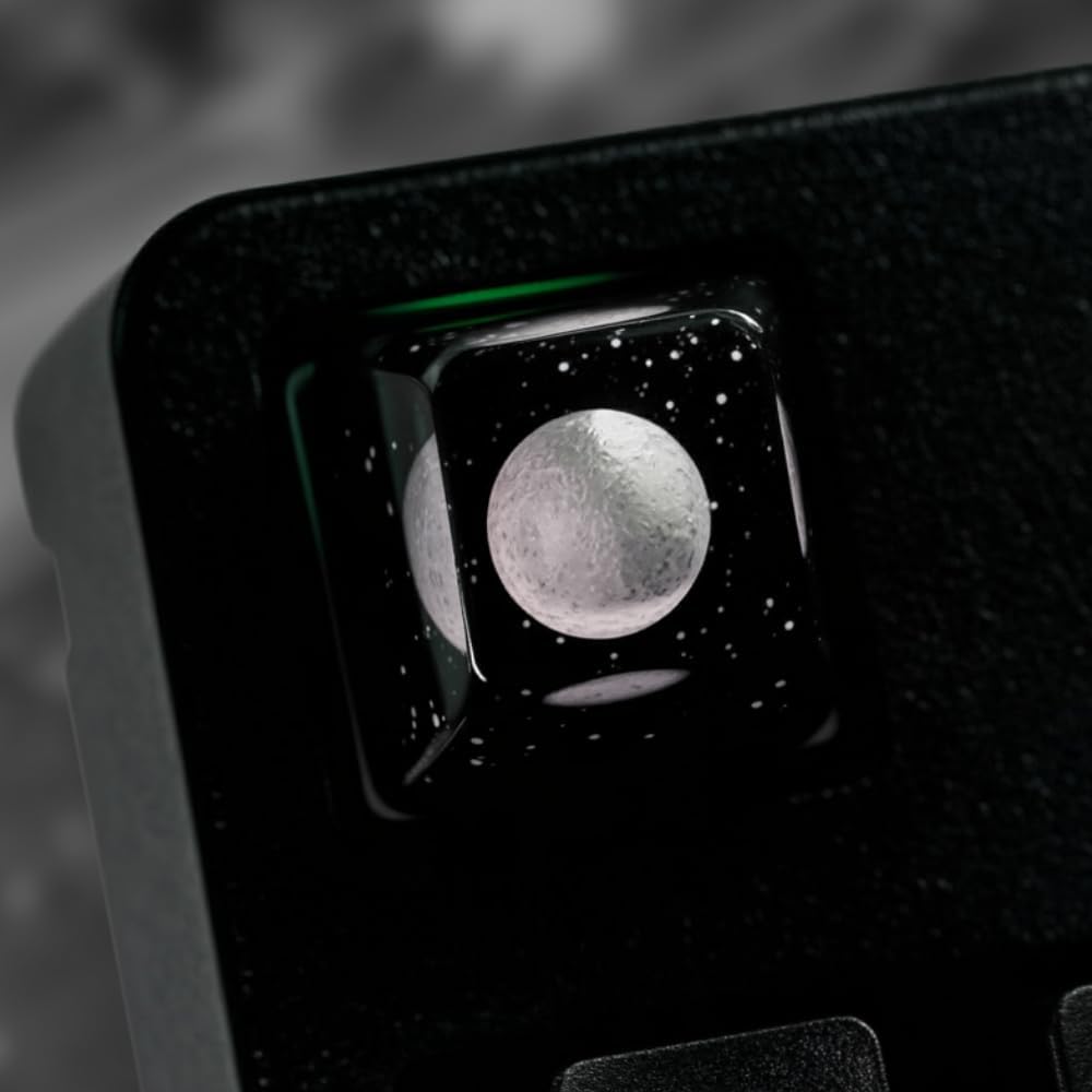 Mercury Planet Artisan Keycap R1 SA Profile Custom Solar System Planets Keycaps 1U ESC Handmade Resin Gaming Galaxy Key Cap Cherry MX Switch Compatible Mechanical Keyboard Space Lover Gift