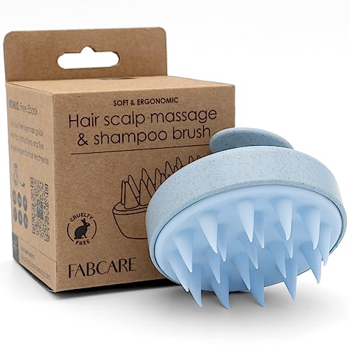 FABCARE Brosse Cuir Chevelu Masseur Pousse Cheveux Paille de Blé Silicone Gommage Humides Secs Circulation Sanguine Stimulation Massage Régénérant Durable...