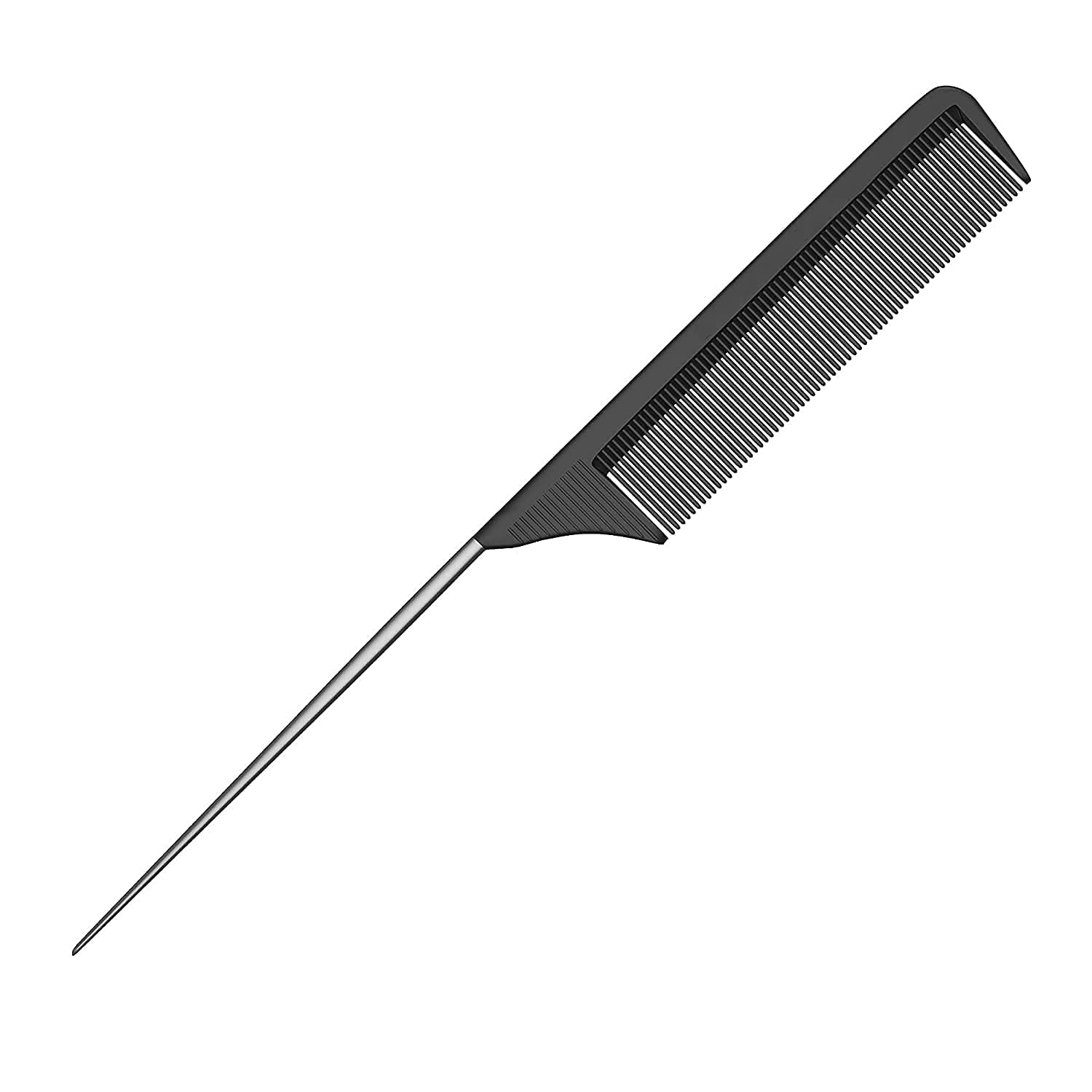 1 Pack Professional Carbon Steel Tail Combs Heat Resistant with Metal Pick, Anti Static Black Styling Tail Hair Comb Fine Teeth, Metal Pintail Teasing Comb-image-48