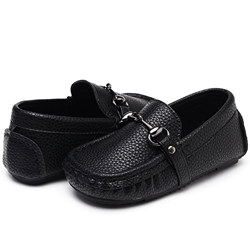image for UBELLA Toddler Boys Girls Soft Split Leather Slip-On Loafer Boat Dress