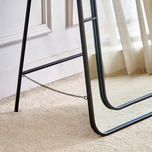 Image of Home Centre | Clair Metal Standing Mirror | Full Length Dresser Mirror | Black | 1 Year Warranty