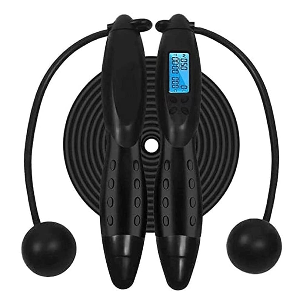 Salto corda, corda da salto ponderata con contatore for esercizio fitness, regolabile digitale senza cordless velocità saltando corda allenamento allenamento for adulti, donne, uomini, bambin