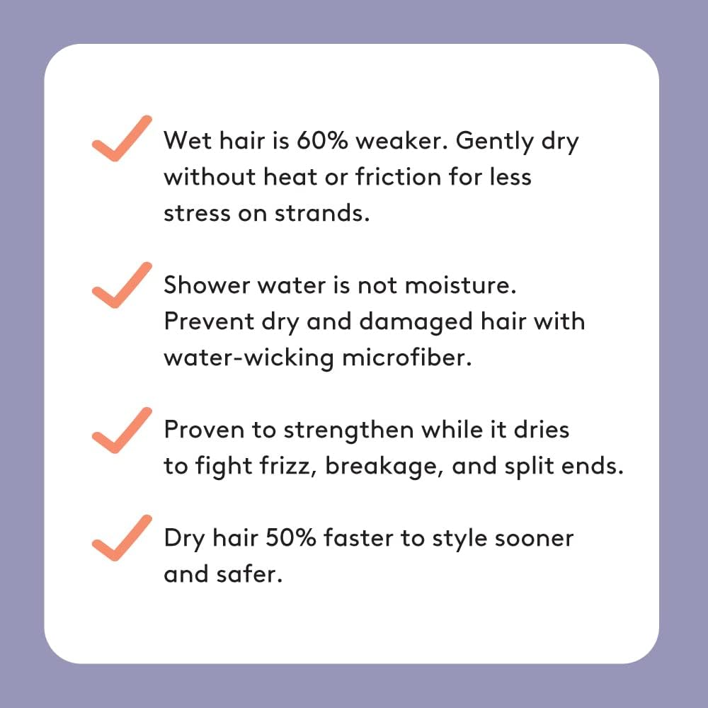 AQUIS Long Hair Microfiber Towel, Water-Wicking, Ultra Absorbent & 50% Faster Drying, for All Hair Types, Dark Grey