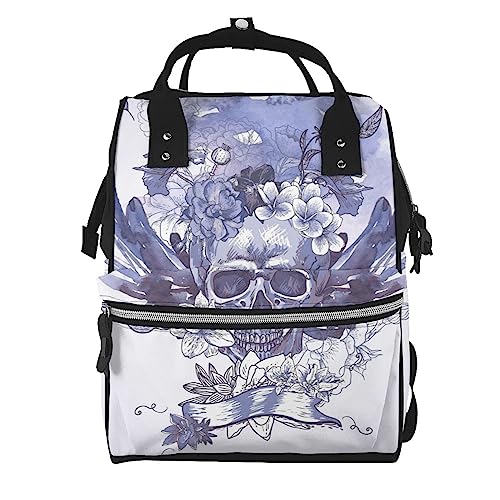 Sac à dos ordinateur crâne floral idéal pour vos trajets quotidiens et voyages