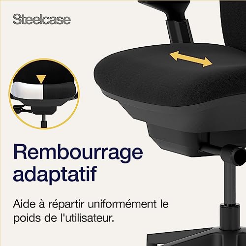 Steelcase Chaise de Bureau Ergonomique: Amia, accotoirs 4D, Onyx – vue 8