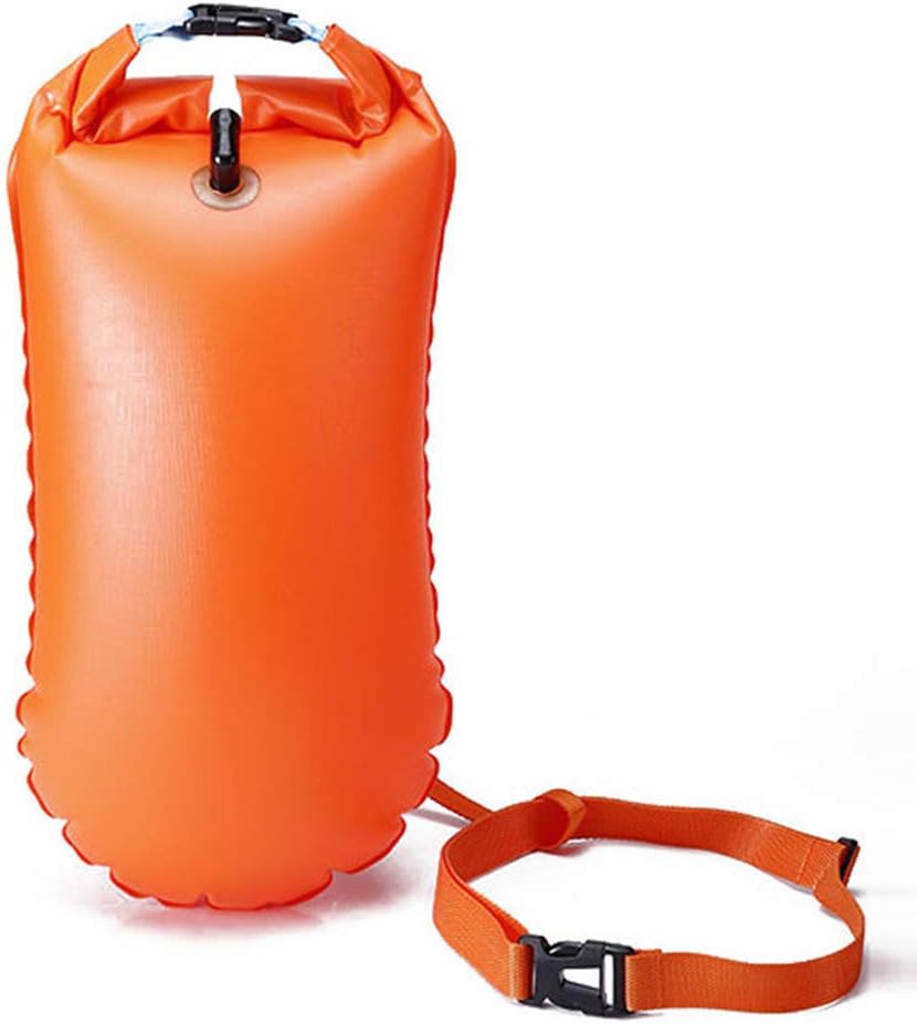 Open Water Swimming Buoy, Safety Swimming Bag for Swimmers Triathletes, Snorkelers, Surfers, Orange, 25 x 50 x 0,15 cm - Image 3