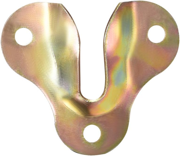 uxcell Flush Mount Bracket, 50x43mm Yellow Zinc Plated Wall Mount Clip Hook for Picture Frame Hanger, 10 Pcs