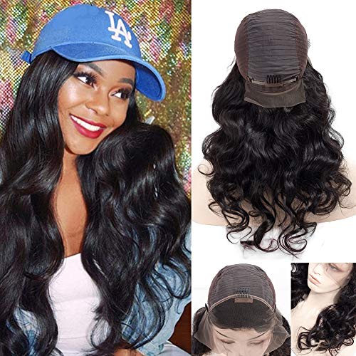 QTHAIR 10A Grade 360 Lace Frontal Wigs Pre Plucked with Baby Hair 22inch Brazilian Body Wave Human Hair Wigs Natural Hairline for Black Women Natural Balck Color Unprocessed Virgin Brazilian Hair